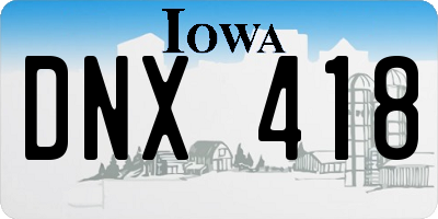 IA license plate DNX418