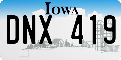 IA license plate DNX419