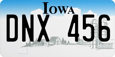 IA license plate DNX456