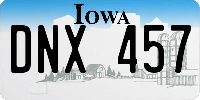 IA license plate DNX457