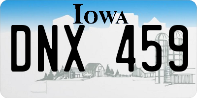 IA license plate DNX459