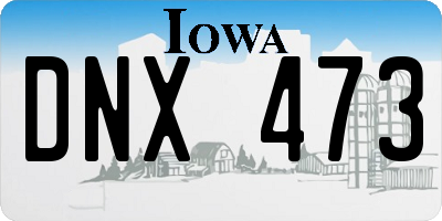 IA license plate DNX473