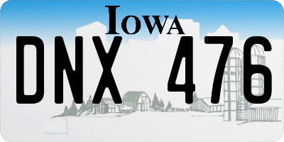 IA license plate DNX476