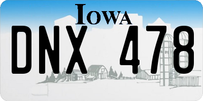 IA license plate DNX478