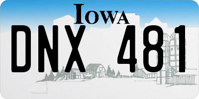 IA license plate DNX481