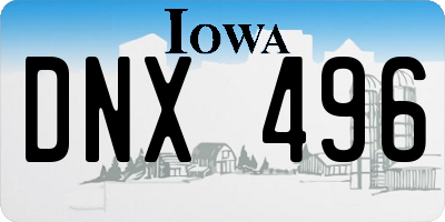 IA license plate DNX496