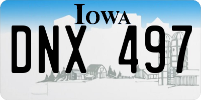 IA license plate DNX497