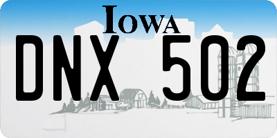 IA license plate DNX502