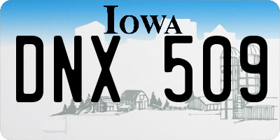 IA license plate DNX509