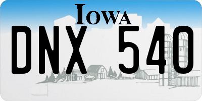 IA license plate DNX540