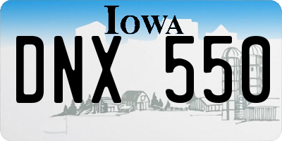IA license plate DNX550