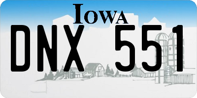 IA license plate DNX551