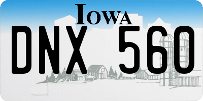 IA license plate DNX560
