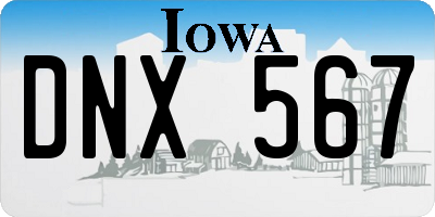 IA license plate DNX567
