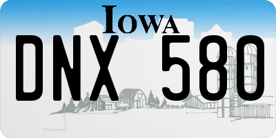 IA license plate DNX580