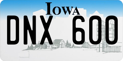 IA license plate DNX600