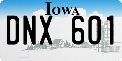IA license plate DNX601