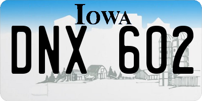 IA license plate DNX602