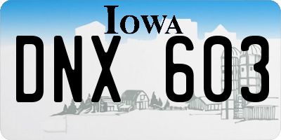 IA license plate DNX603
