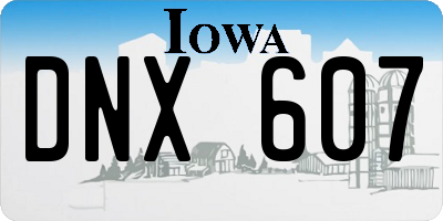IA license plate DNX607