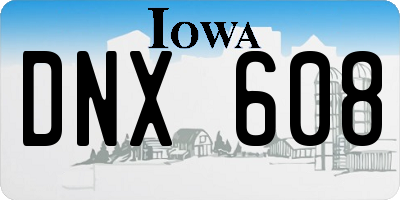 IA license plate DNX608