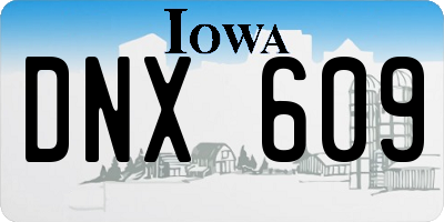 IA license plate DNX609