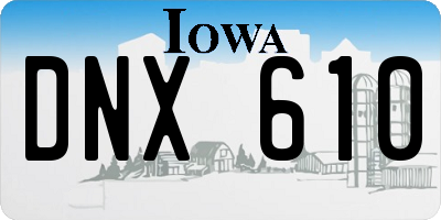 IA license plate DNX610