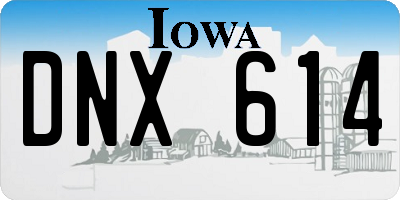 IA license plate DNX614