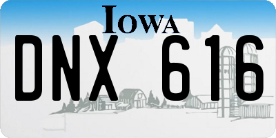 IA license plate DNX616