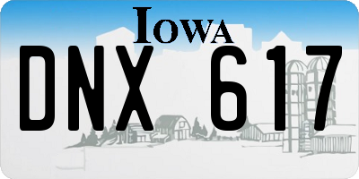 IA license plate DNX617