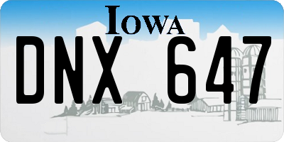 IA license plate DNX647