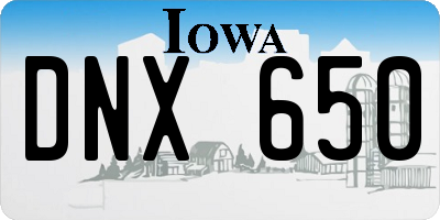 IA license plate DNX650