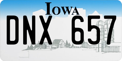 IA license plate DNX657