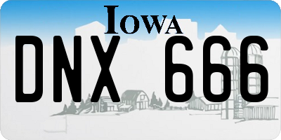 IA license plate DNX666