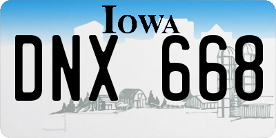 IA license plate DNX668