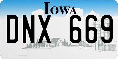 IA license plate DNX669