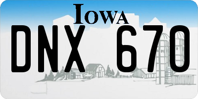 IA license plate DNX670