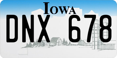 IA license plate DNX678