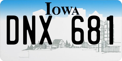 IA license plate DNX681