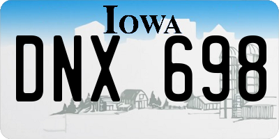 IA license plate DNX698