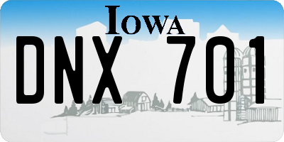 IA license plate DNX701