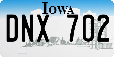 IA license plate DNX702
