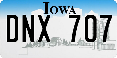 IA license plate DNX707
