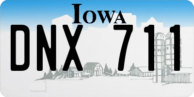 IA license plate DNX711