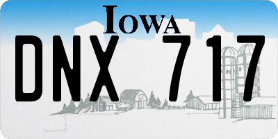 IA license plate DNX717