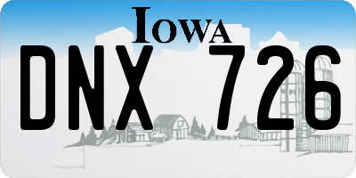 IA license plate DNX726