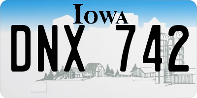 IA license plate DNX742
