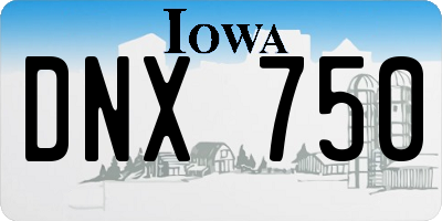 IA license plate DNX750