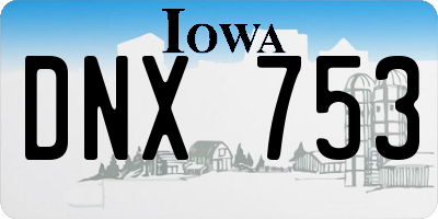 IA license plate DNX753