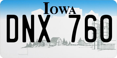 IA license plate DNX760